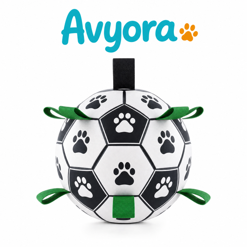 AVYORA Interactive Grip-Ring Soccer Ball for Dogs