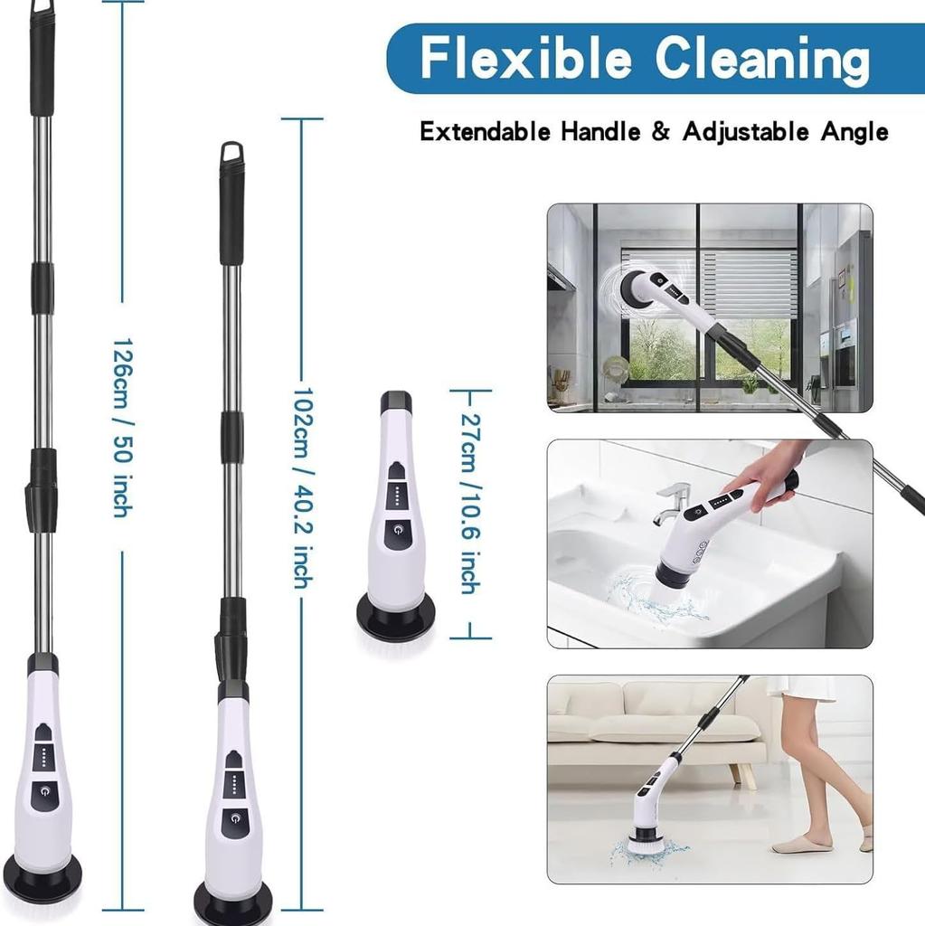 9 in 1 Electric Cleaning Brush LCD Digital Display Multi-Purpose